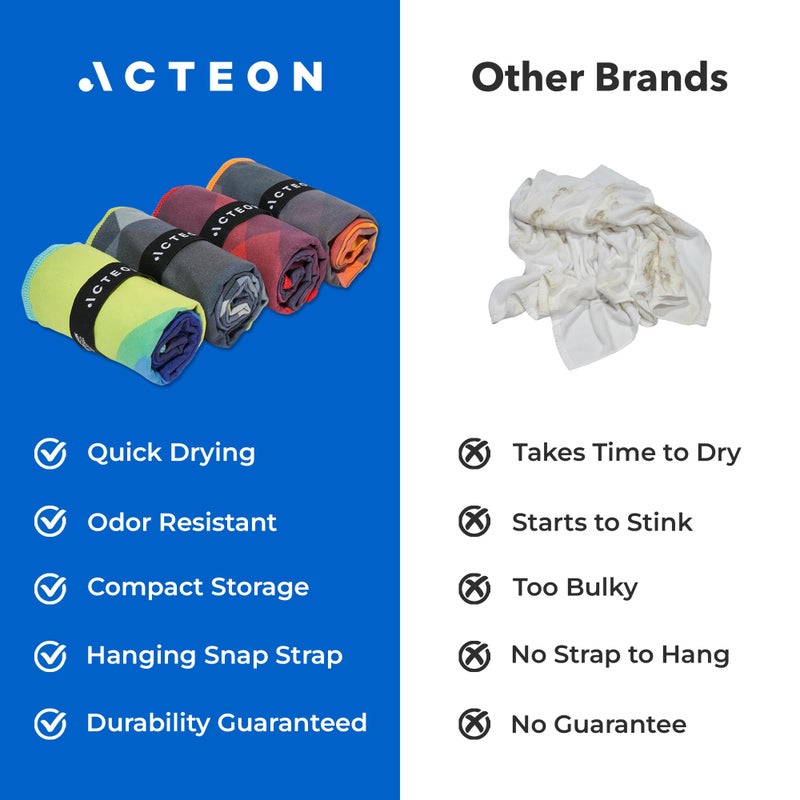 Acteon Quick Dry Microfiber Gym Towel, 4 Pack Odor-Free, Super Absorbent Workout Towels, Body Sweat - Image 2
